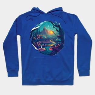 Magic Lantern Lighting Lake Water Pond Reflection Watercolor Hoodie